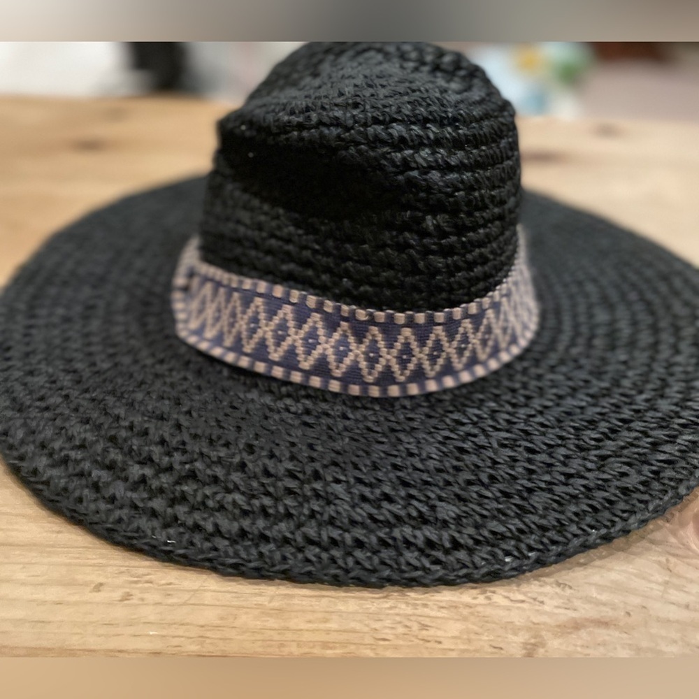 NWT Echo New York Raffia Packable Wide Brim Hat boho summer beach resort wear OS